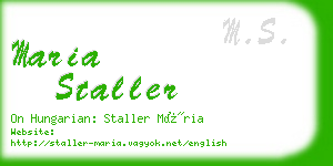 maria staller business card